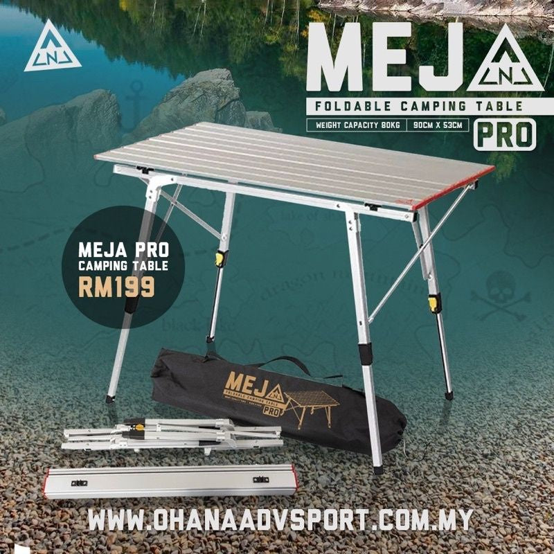 🔥READY STOCK🔥 MEJA PRO - Adjustable portable aluminum outdoor camping picnic foldable table by OHANA