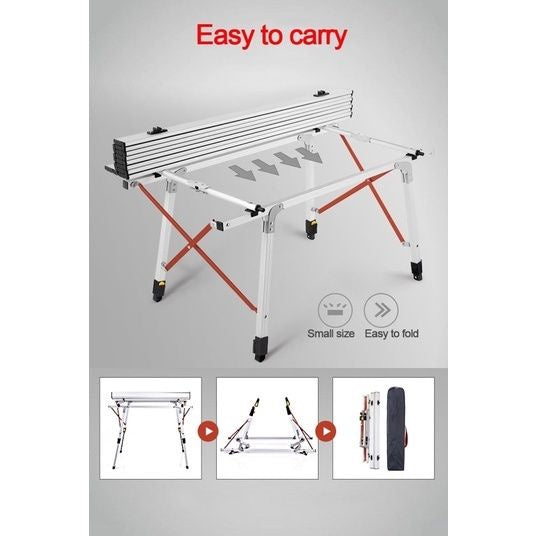 🔥READY STOCK🔥 MEJA PRO - Adjustable portable aluminum outdoor camping picnic foldable table by OHANA